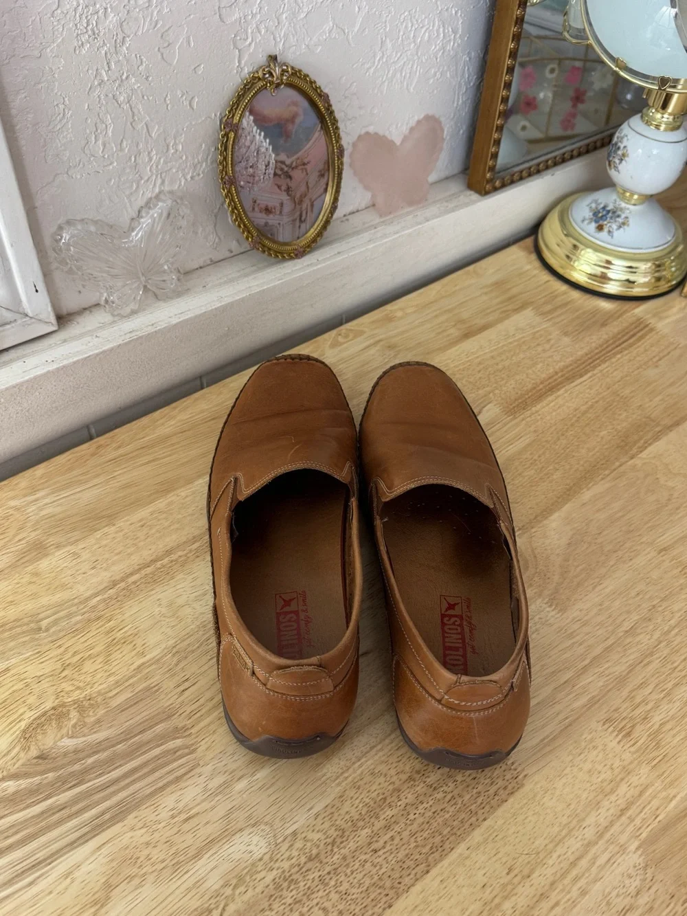 Pikolinos Brown Leather Slip-On Loafers Comfort Shoes EU 43 Classic Casual